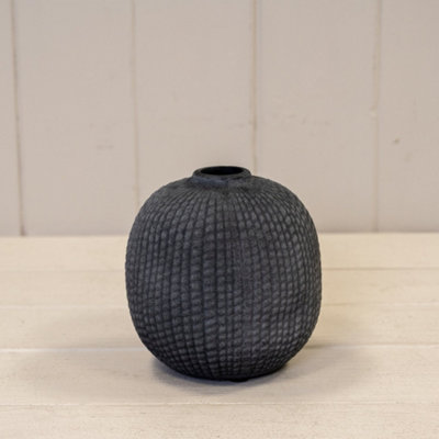 Kdmd Classic Grey Small Textured Vase - Grey - Image 3