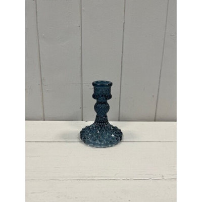 Kdmd Stylish Blue Glass Candle Holder - Blue - Image 3
