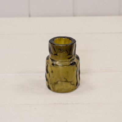 Kdmd Unisex Olive Small Green Textured Candle Holder - Image 3