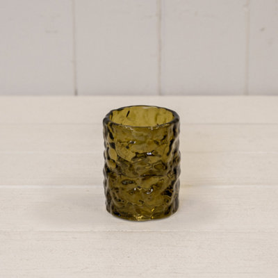 Kdmd Large Olive Green Straight Textured Candle Holder - Olive - Image 3