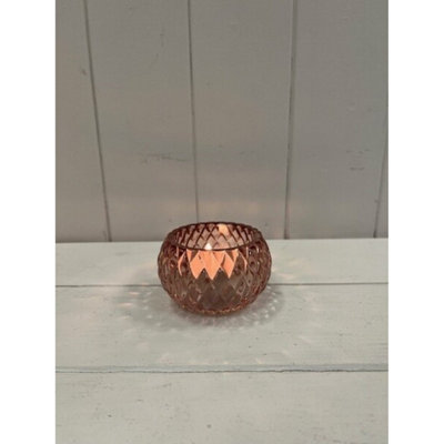 Kdmd Rose Diamond Pattern Tealight Holder - Rose - Image 3
