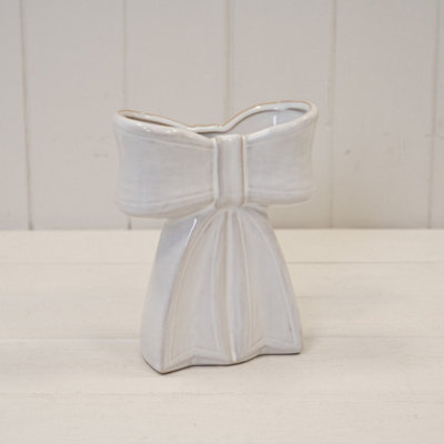 Kdmd Unisex White Ceramic Bow Vase Small - Image 3