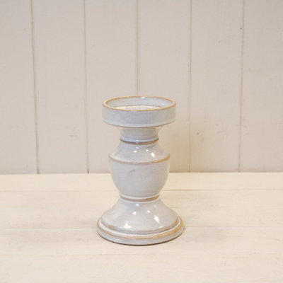 Kdmd White Natural Ceramic Candle Holder Medium - Natural - Image 3