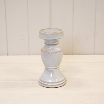 Kdmd White Natural Ceramic Candle Holder Small - Natural - Image 3
