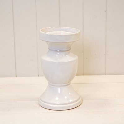 Kdmd White Natural Ceramic Candle Holder Large - Natural - Image 3