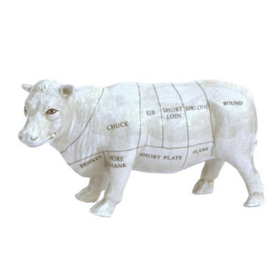 Kdmd Unisex White Ceramic Cow Ornament In 29Cm - Image 3