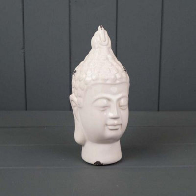 Kdmd Unisex White Ceramic Buddha Head - 19Mm - Image 3