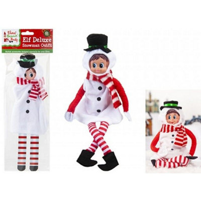 B&Q Naughty Elf Snowman Costume 3 Pack - White Elf Clothing