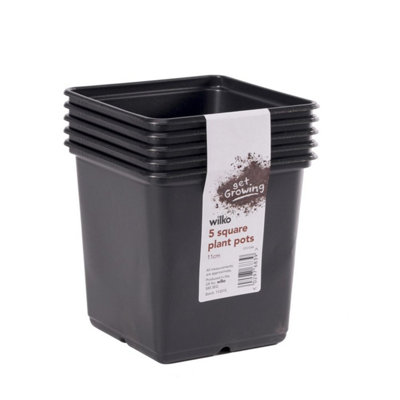 Kdmd Unisex Black 11Cm Square Pots X5 5 Pack - Image 2