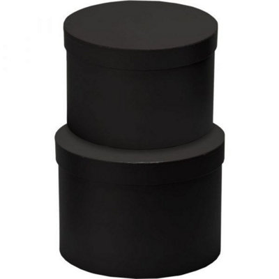 Kdmd Hat Boxes Black Set Of 2 Box Design For Everyday Use - Black - Image 3