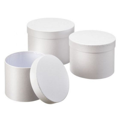 Kdmd White Symphony Hat Boxes Set Of 3 - White - Image 3