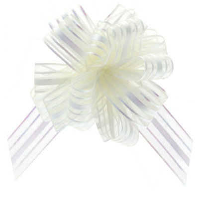 Kdmd Ivory Organza Pull Bow 12 Pack - Ivory - Image 3