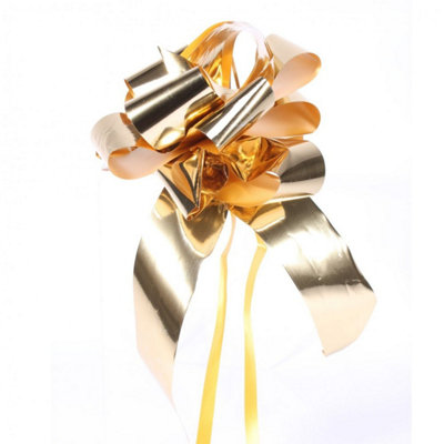 Kdmd Unisex Gold Metallic Pull Bow 50Mm 12 Pack - Image 3