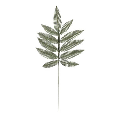 Kdmd Green Glitter Fern Leaf Stem 10 Pack - Green - Image 3