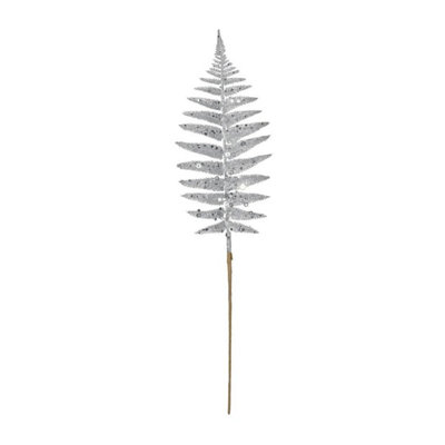 Kdmd Silver Glitter Fern Leaf 10 Pack - Silver - Image 3