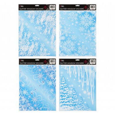 Kdmd Unisex Blue Glitter Window Stickers Assorted 6 Pack In - Image 2