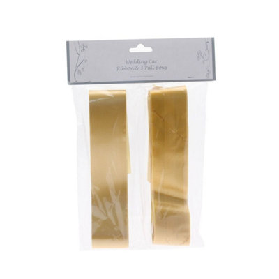 Kdmd Unisex Gold Wedding Car Ribbon & 3Xbows 5 Pack - Image 3