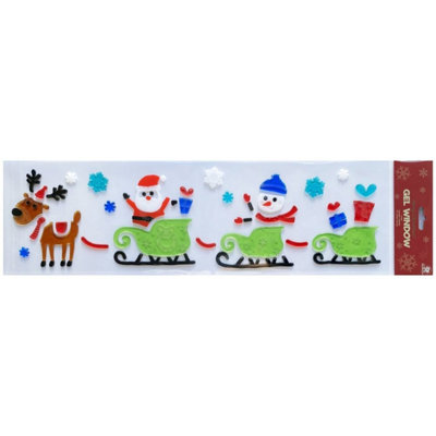 Kdmd Santa Sledge Gel Window Stickers 4 Pack - Multi - Image 3