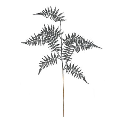 Kdmd Pewter Glitter Fern Spray 3 Pack - Silver - Image 3