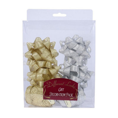 Kdmd Unisex Multicolor Metallic Gold &Silver Bows & Cops 3 Pack - Image 3