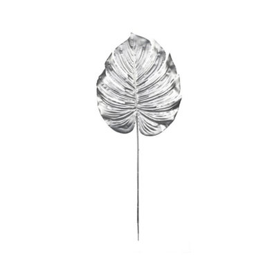 Kdmd Unisex Silver Metallic Monstera Leaf Medium 2 Pack - Image 3