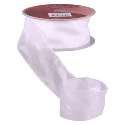 B&Q Woven Edge Organza 38mm 2 Pack - White