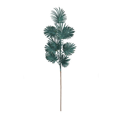 Kdmd Peacock Glitter Feather Leaf Stem 2 Pack - Teal - Image 3