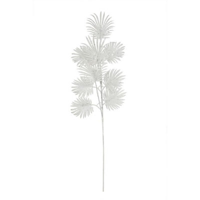 Kdmd Unisex White Glitter Feather Leaf Stem H75cm 2 Pack - Image 3
