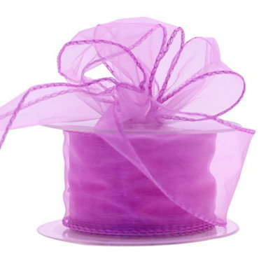 Kdmd Lilac Wired Chiffon Ribbon 2 Pack - Red - Image 3