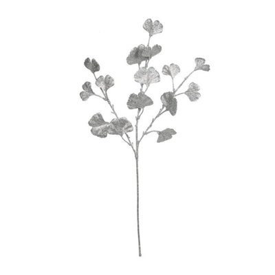 Kdmd Silver Ginkgo Glitter Stem 2 Pack - Silver - Image 3
