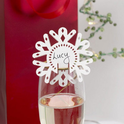 Kdmd Unisex White Pearlescent Winter Wonderland Laser Cut Place Card 2 Pack In - Image 3