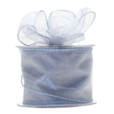 Kdmd Unisex Silver 70Mm X 20M Wired Chiffon Ribbon 2 Pack - Image 3