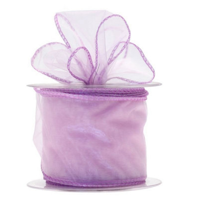 Kdmd Lilac Wired Chiffon Ribbon 2 Pack Red - Red - Image 3