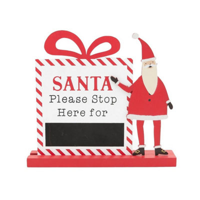 Kdmd Unisex White Santa Please Stop Here Chalk Board Decoration In - Image 3