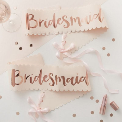Kdmd Women's Pink Decorative Bridesmaid Sashes 2 Pack In - Image 2
