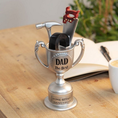 Kdmd Dad The Best Home Repair Handyman Trophy - Silver - Image 3