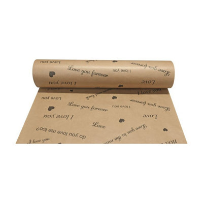 Kdmd Unisex Brown Nat Kraft Love Paper X 100M In 50Cm - Image 3