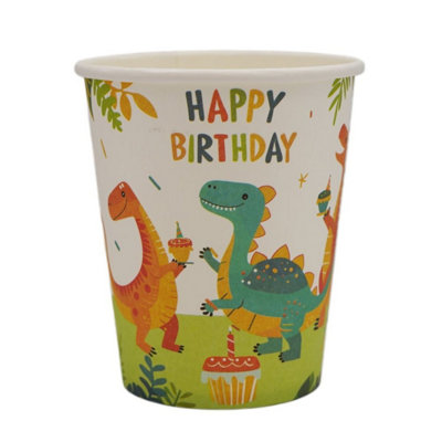 Kdmd Unisex Multicolor Dino Birthday Party Paper Cups 6 Pack - Image 3