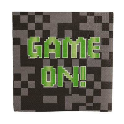 Kdmd Game On Party Paper Napkins 5 Pack - Black - Image 3