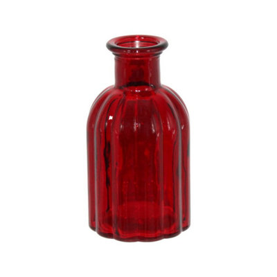 Kdmd Red Flora Bottle 6 Pack Glass Party Centrepieces - Red - Image 3