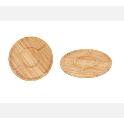 Kdmd Unisex Brown Wooden Snack Plate 25Cm Assorted Designs - Image 2