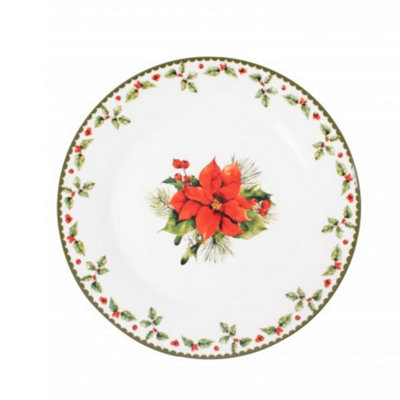 Kdmd Unisex White Christmas Holly China Side Plate Set Of 2 In - Image 3