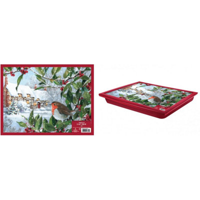Kdmd Christmas Robin Lap Tray Red Party Trays - Red - Image 3
