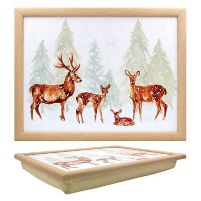 Kdmd Unisex White Winter Forest Laptray Party Trays - Image 2