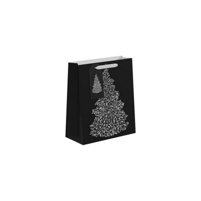 Kdmd Unisex Black & White Christmas Tree Gift Bag Medium 6 Pack - Image 3