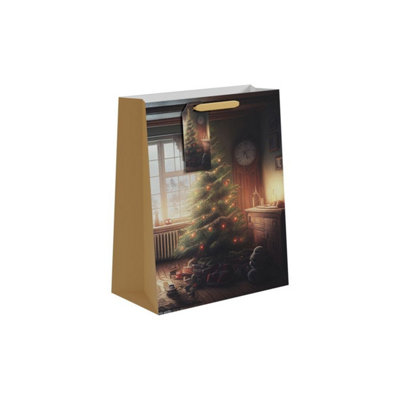 Kdmd Traditional Christmas Tree Gift Bag Large 6 Pack - Red - Image 3