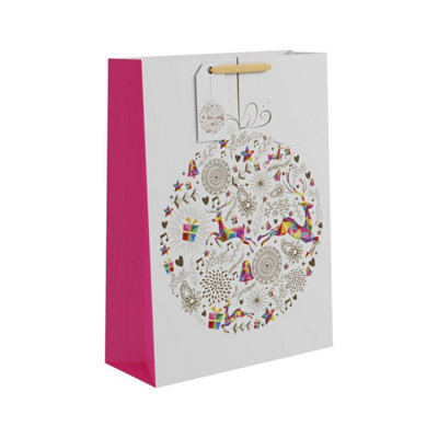 Kdmd Unisex White Hanging Bauble Gift Bag Extra Large 5 Pack In - Image 3
