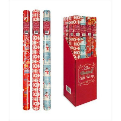 Kdmd Unisex Multicolor 20 Metre Christmas Wrapping Paper 3 Designs 2 Pack - Image 3