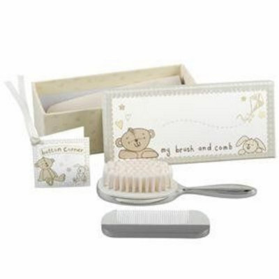 Kdmd Button Corner Silverplated Brush And Comb - Image 7