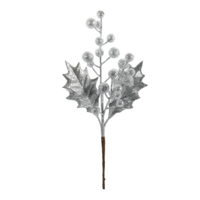 Kdmd Silver Glitter Holly Pick 6 Pack - Silver - Image 3
